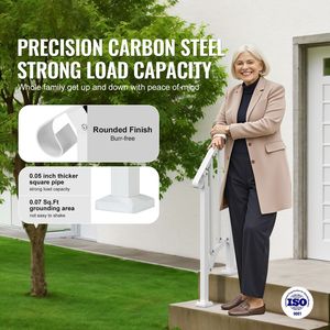 Kit Corrimano per Scale a 1-2 Gradini in Acciaio al Carbonio, Dispositivo di Assistenza per Esterni, Facile Installazione - Product Image 1