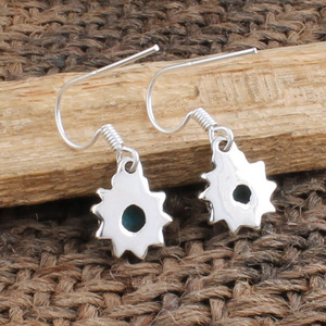 Pendientes de botón de turquesa redonda natural, plata de ley S925, joyería de turquesa, pendientes minimalistas, piedra de nacimiento de enero - Product Image 5