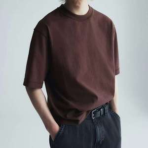 เสื้อยืดโอเวอร์ไซส์ผ้าคอตตอนหนาน้ำหนักมาก พิมพ์โลโก้ได้ตามต้องการ สำหรับผู้ชาย สไตล์ลำลอง สตรีทแวร์ ทรงหลวม แขนสั้น คอกลม ระบายอากาศได้ดี แห้งเร็ว - Product Image 6