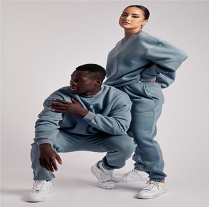Top quality manufacturer unisex <b>plain</b> <b>sweatshirt</b> with jogger pants two piece sets - Product Image 2