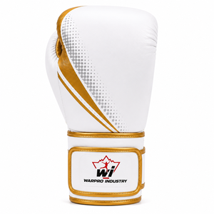 Gants de boxe Premium White Gold Elite en PU pour l'entraînement, le sparring, le kickboxing et le MMA avec support de poignet sécurisé - Product Image 4