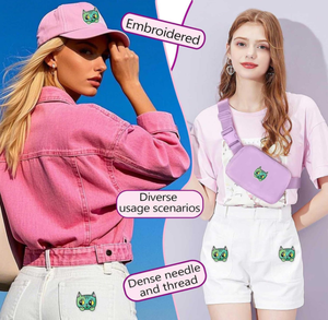 Patchs en tissu brodés avec logo pour vestes, chapeaux, vêtements, projets DIY, badges ronds 3D en relief à thermocoller, vente en gros - Product Image 4