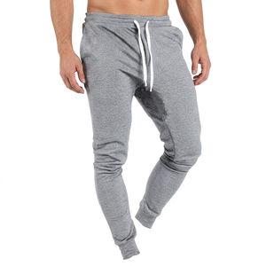 Pantalones Deportivos de Lona Transpirable para Hombre, Corte Ajustado, Color Gris, Cintura Media con Cordón, Estilo Casual, Tejido de Algodón, para Otoño - Product Image 6