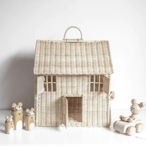Precio al por mayor de fábrica - Casa de mimbre natural tejida para bebés. Juguete desmontable para niños. - Product Image 3