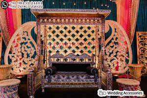 Gujarati Garba Night Decor Stage <b>Swing</b> <b>Set</b> Mehndi Stage Golden <b>Swing</b> with Chairs Indian Wedding Sangeet <b>Swing</b> Factory Sale USA - Product Image 4