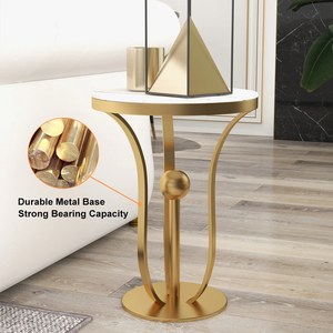 Home Innovative Style Luxury Furniture <b>Marble</b> <b>Top</b> Round <b>Side</b> <b>Table</b> for Living Room, Hotel, Office Home Designer Corner <b>Table</b> - Product Image 5