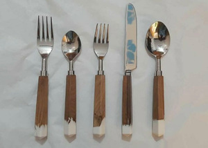 Ensemble de couverts en acier inoxydable de style américain moderne, finition miroir, pour restaurant, hôtel, couteau, cuillère, fourchette - Product Image 5