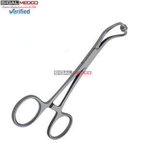 Hoff Towel <b>Clamp</b> Forceps 5.25 Inch Curved Rounded Cross Serrated Stainless Steel Surgical Instrument Reusable Medical Manual - Product Image 3