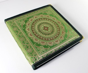 Shuttle Woven Fabric Coloured <b>Silks</b> With Gold Silver Threads Rich Brass Corners Reinforced Paper Journal Cover - Product Image 2