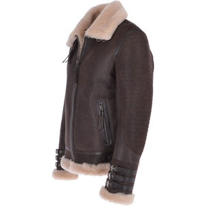 OEM Custom 2022 Latest <b>Brown</b> Genuine <b>Leather</b> Bomber <b>Jacket</b> Winter Eco-Friendly <b>Men</b> Finished Dress - Product Image 6