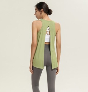 T-shirts de sport décontractés sans manches pour femmes, dos ouvert, séchage rapide, doux, haute élasticité, tricotés 100% coton - Product Image 6