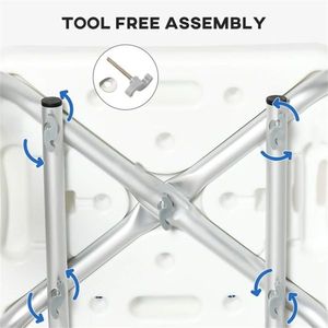 Sedia da Doccia Moderna in Metallo con Braccioli, Antiscivolo, Altezza Regolabile, Leggera e Pieghevole - Product Image 4