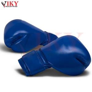 Gants de boxe en cuir bleu royal robustes avec fermeture sécurisée par sangle de poignet, service OEM ODM avec étiquette privée, marque personnalisée - Product Image 2