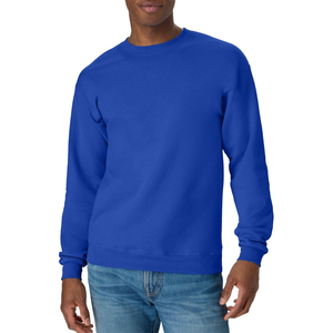 Sweat-shirt à col rond pour homme, bleu royal, coupe ample, couleur unie, décontracté, en coton tricoté, pour le printemps, broderie numérique - Product Image 2