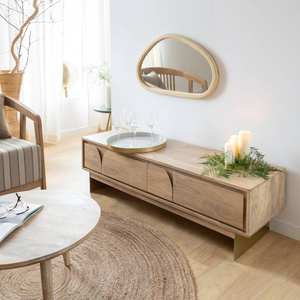 Miroir Vandana Optima Vento en bois de manguier clair - Product Image 4