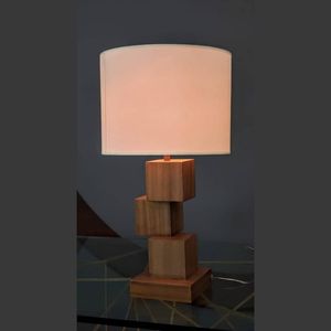 Modern Wooden Table Lamp with White Fabric Drum Shade LED Pendant <b>Light</b> E27 <b>Socket</b> for Bedroom Office Decor - Product Image 3