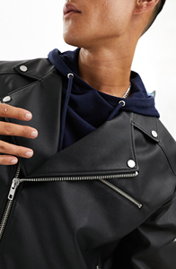 Veste de motard en cuir véritable pour homme, manteau en peau de mouton véritable, vêtements de moto, veste bomber décontractée, vêtements chauds d'hiver, vêtements de mode - Product Image 6