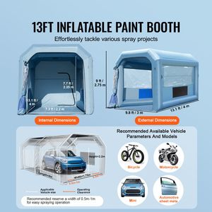 Cabina di Verniciatura Portatile per Auto 13,1 x 9,8 x 9 ft, Gonfiabile con Potente Soffiatore da 750W e Sistema di Filtraggio dell'Aria - Product Image 1