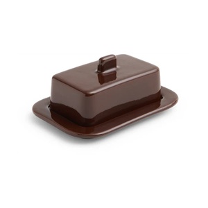 Beurrier élégant avec couvercle à poignée surélevée, plateau profond, finition brillante, rangement durable pour beurre de cuisine, pour une saveur fraîche - Product Image 1