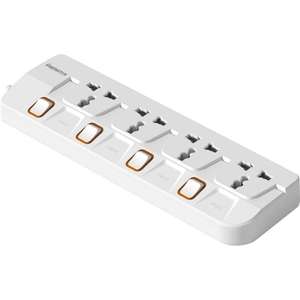 Interruptor de Sobrecarga, Enchufe de Extensión Eléctrica de 4 Tomas, Regleta de Alimentación para Hogar y Oficina, Serie BETA, Latón, 10A, Enchufes LED - Product Image 1