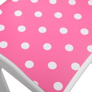 <b>Pink</b>/White YJ Wooden Vanity Set with Tri-Fold Mirror and Chair Table <b>Stool</b> Beauty & Fashion Toys - Product Image 6