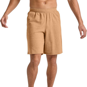 Wholesale High Quality Plain Tan Heather French Terry Shorts Men's Custom Soft Cotton Blend <b>Elastic</b> Waist Drawstring Closure - Product Image 5