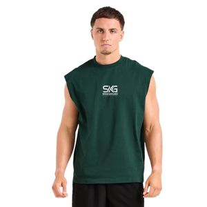 Camiseta sin mangas para hombre, camiseta de gimnasio, chaleco deportivo informal de algodón transpirable, camiseta ligera de entrenamiento de verano para hombre - Product Image 1