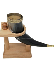 Jarras de toro de búfalo Norns, cuernos decorativos pulidos para beber, rindiendo homenaje, destinos nórdicos, saborear Cerveza, Té, tocar artesanías - Product Image 4