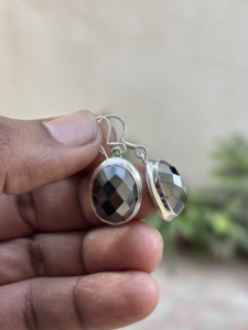 Pendientes de Plata de Ley 925 con Hematita Natural, Hechos a Mano, Diseño Clásico, Regalo de Joyería para Mujer - Product Image 3