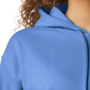 Sweat à capuche pour femme bleu ciel, à manches longues, en polaire, avec poche kangourou, décontracté, logo personnalisé, vente en gros, fournisseur de sweats à capuche - Product Image 3