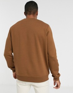 Sweat-shirt à col rond pour homme, marron, coupe classique, coton, molleton français, pull-over décontracté, vêtements d'automne - Product Image 2