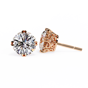 Unique <b>Tops</b> Round Cut E VS 1ct Each Lab Grown Diamond 14K Gold IGI Certified <b>Earring</b> <b>Tops</b> for Gift Party & Anniversary - Product Image 4