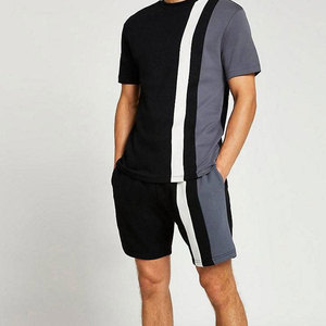 Ensemble short et t-shirt à manches courtes en coton gris avec imprimé lettres pour homme Econex Sports, vêtements décontractés d'été, respirant, tricoté en molleton 320g - Product Image 2