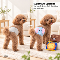 Bandeau de ventre lavable pour chien mâle Kawaii - Collection Animaux Mignons