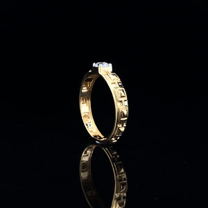 Anillo de compromiso de lujo con diamante natural de oro, color EF, corte brillante redondo, 0.4 ct, claridad VVS/VS, joyería fina para mujer. - Product Image 2