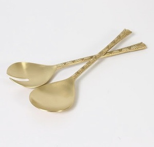 2026 Hot Selling Salad Spoon Fork Set Stainless Steel Hammered Handle <b>Silver</b> American Style 11-Inch Salad Server Kitchen - Product Image 5