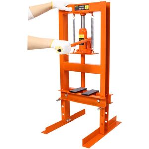 Pressa Idraulica da Banco Regolabile da 6 Tonnellate con Telaio a H, Pressa da Officina con Cuscinetto Centrale e Tavolo di Lavoro - Product Image 2