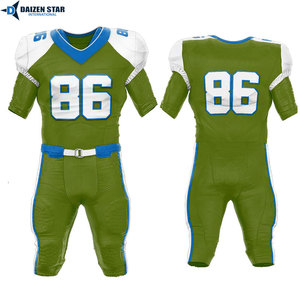 American Football Uniform Set Brown Green White 86 Number Sublimated V-Neck Short Sleeve Fitted Moisture Wicking Adult Men - Product Image 3
