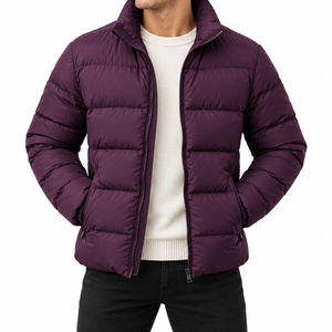 Veste matelassée verte de haute qualité à bas prix, style décontracté, fermeture éclair, imperméable, col montant, vêtement d'hiver pour homme - Product Image 4