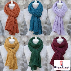 Lightweight Plain <b>Scarf</b> Cloth Export Textile Cotton Viscose Polyester Blend for Europe Israel Island Wholesale Markets - Product Image 6