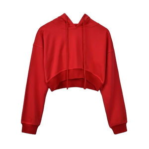 Sudadera con Capucha Corta Extra Grande para Mujer, de Forro Polar y Algodón, con Logotipo Personalizado Estampado, para Invierno - Product Image 1