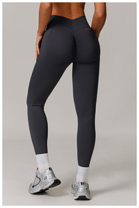 Leggings de yoga sans couture pour femmes, effet froncé aux fesses, taille haute, dos en V, pour la gym et le fitness, sans effet camel toe, OEM ODM, vente en gros - Product Image 2