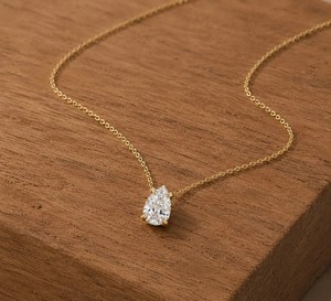Pear Cut Lab Diamond <b>Pendant</b> Necklace Solitaire Necklace Wholesale DEF Color VS VVS Clarity IGI Certified10K 14K 18K <b>Solid</b> <b>Gold</b> - Product Image 5