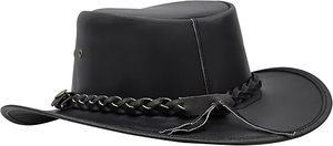 Custom OEM Wholesale Cowboy Black Color Blank Plain Genuine Cow Hide Leather <b>Hats</b> Sports Headwear Equestrian Pu Leather <b>Hats</b> - Product Image 2