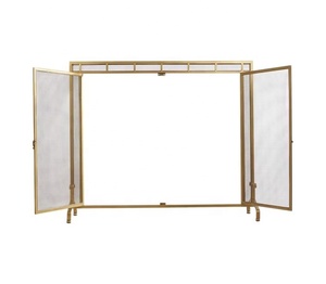 Paravent de cheminée en métal style mission, double porte, grille anti-étincelles avec fermeture magnétique, protection de foyer autoportante - Product Image 3