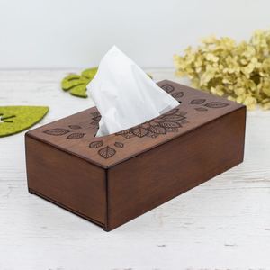 Classic Walnut Wood <b>Tissue</b> Holder Stand Home Living Room Premium Durable <b>Paper</b> Storage Box Napkin Holders Dinner Table Hs - Product Image 2