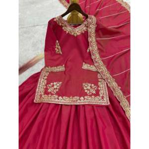 Women's Beautiful Top-Lehenga with Elegant Embroidery and <b>Sequins</b> Work Set - Product Image 5