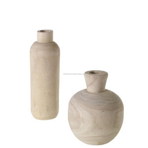 Florero de madera de estilo clásico, jarrón artesanal de madera, floreros decorativos para el hogar, tamaño personalizado - Product Image 3