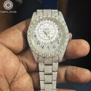 Luxury Women's Stainless Steel <b>Watch</b> Round Case 30mm Analog Quartz Dial <b>Diamond</b> Encrusted Band Folding Clasp - Product Image 1