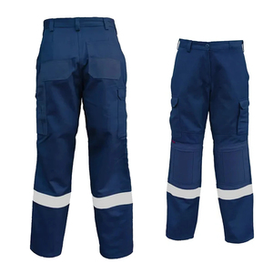Pantalon de travail bleu pour homme avec bandes réfléchissantes, multi-poches, pantalon de sécurité en polyester - Product Image 5